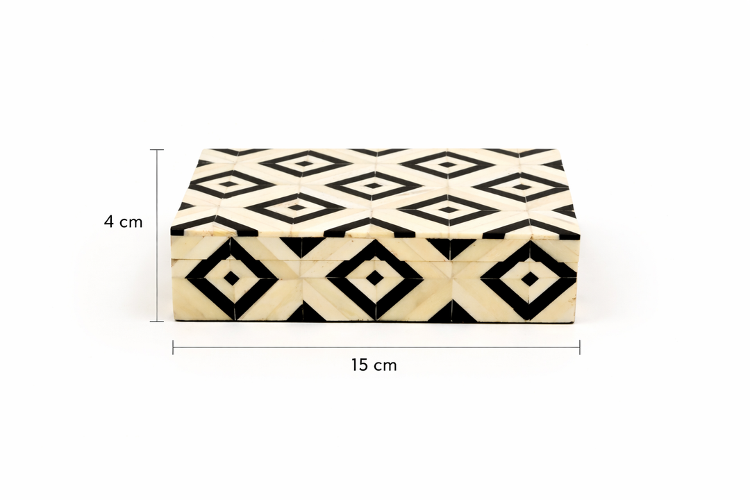 Geometric Bone Inlay Card Box