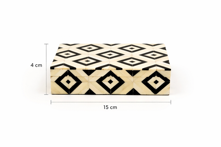 Geometric Bone Inlay Card Box