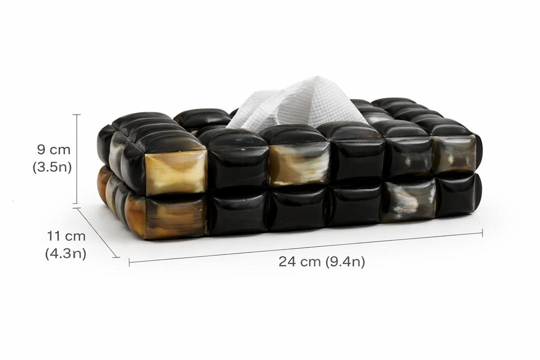 Bubble Pattern Bone Inlay Tissue Box