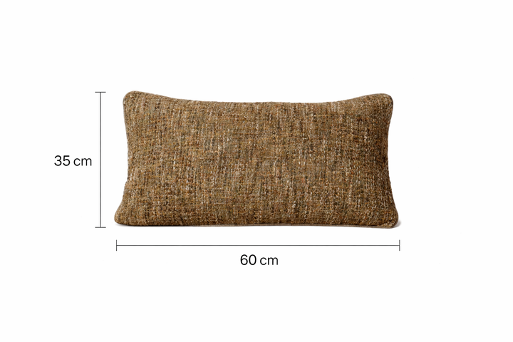 Grey Textured Cotton Cushion 35 x 60 cm