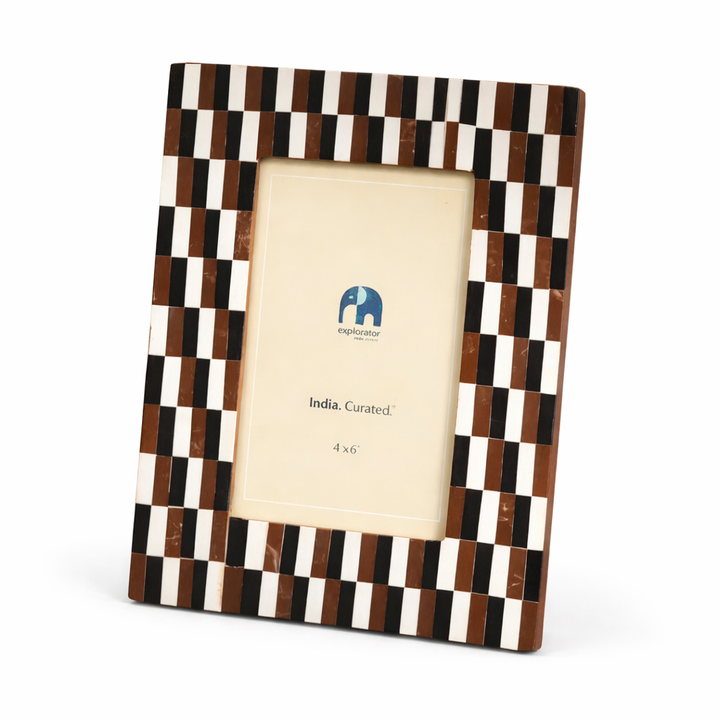 Brown Mosaic Resin Photo Frame