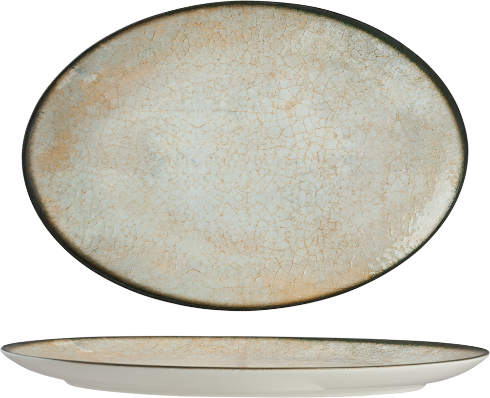 Ariane Cascade Oval Platter with Foot 32CM – Set of 6 | Porcelain Tableware for Hotels & Restaurants