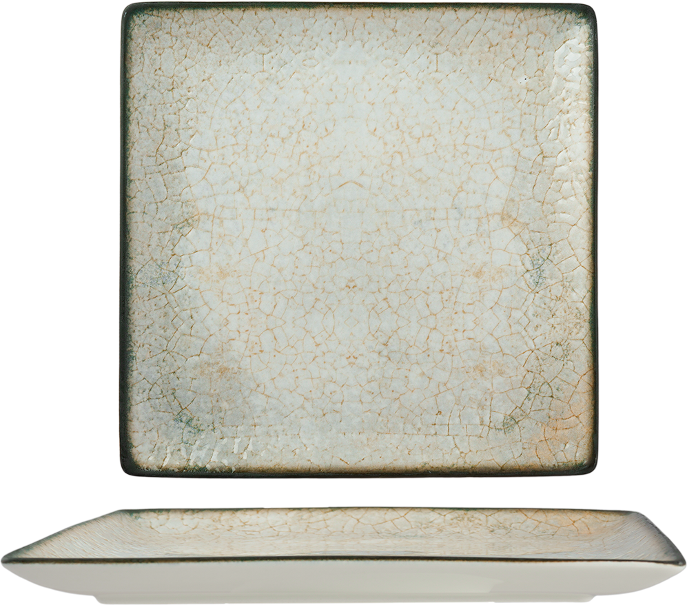 Ariane Cascade Square Platter with Foot 16X16CM – Set of 12 | Porcelain Tableware for Hotels & Restaurants
