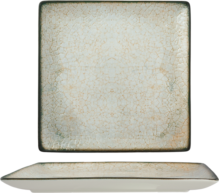 Ariane Cascade Square Platter with Foot 16X16CM – Set of 12 | Porcelain Tableware for Hotels & Restaurants