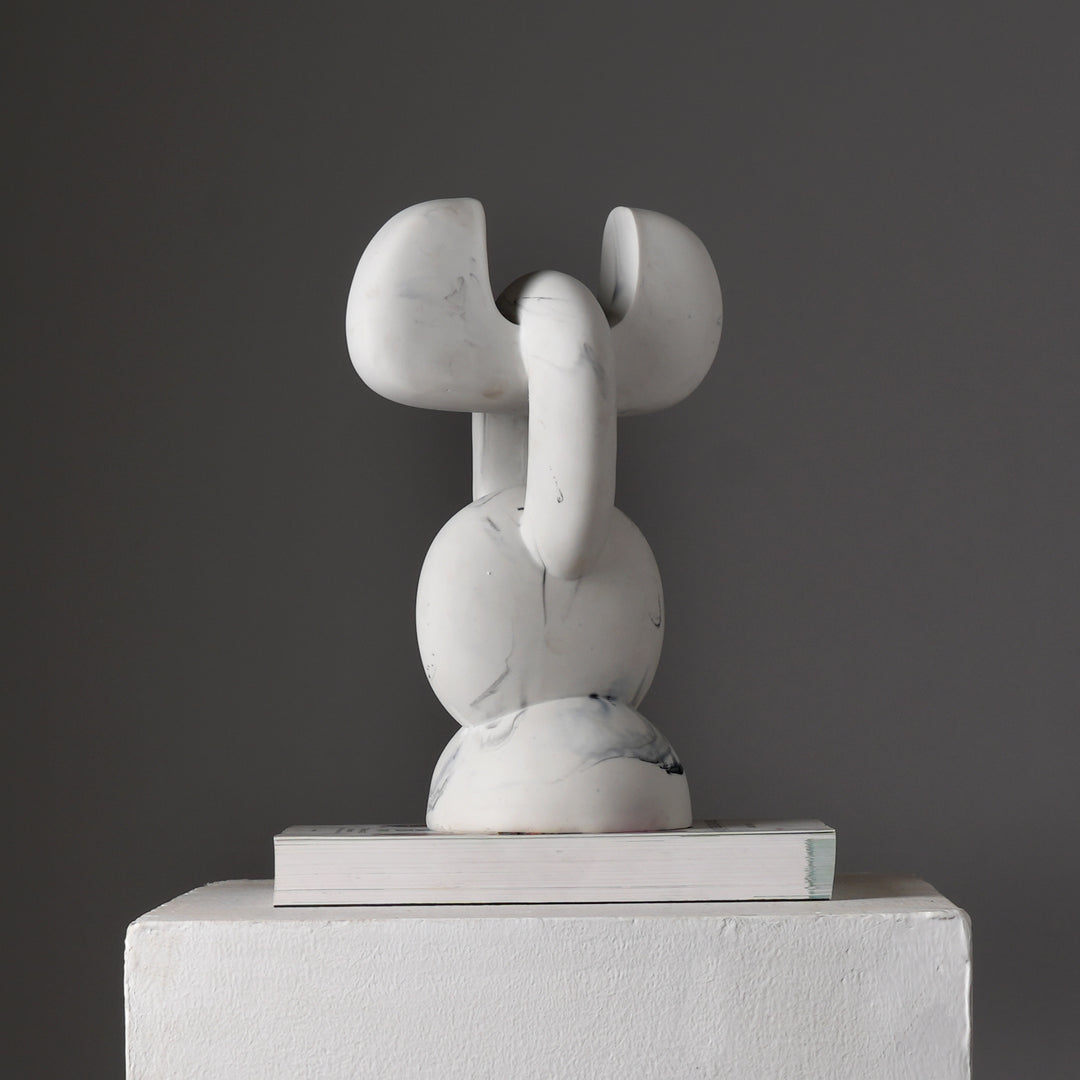 Abstract Knot Sculpture in White Matte Polyresin