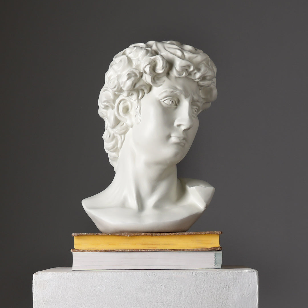 Ivory Monochrome Classical Bust Sculpture in Matte Resin