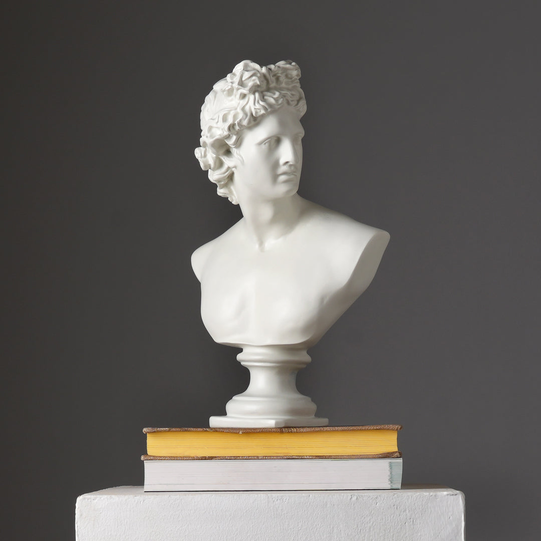 Ivory Neo-Classical Bust Sculpture in Matte Resin