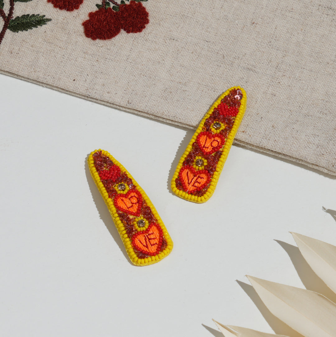 Sweetheart Hair Embroidery Clip