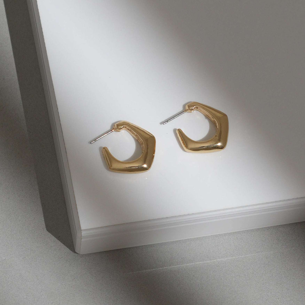 Gold Plated Designer Hoop Earrings