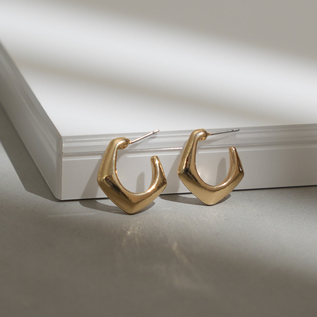 Gold Plated Designer Hoop Earrings