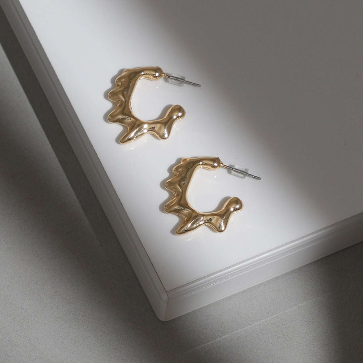 Wavy Gold Hoop Earrings