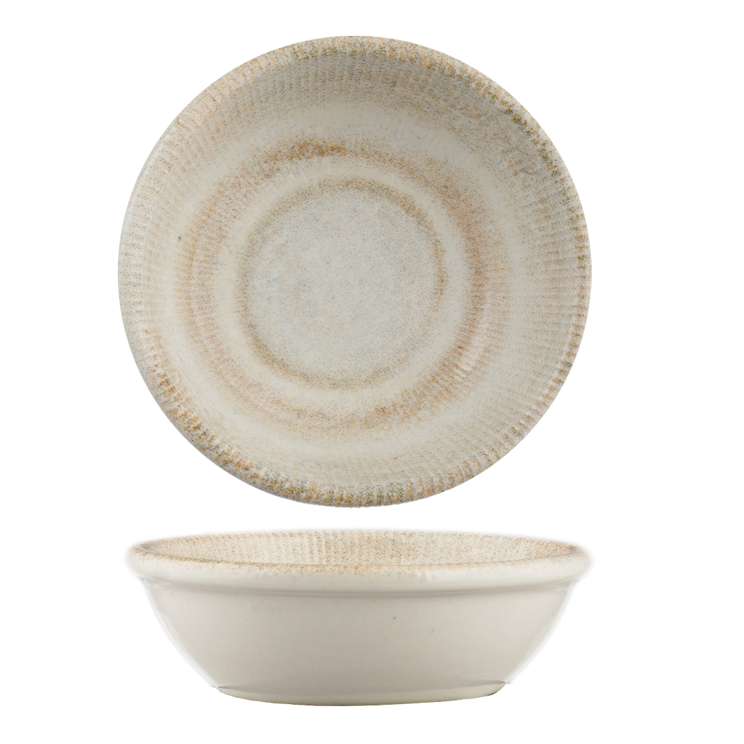 Paros Shell Sand Round Porcelain Bowl | Fine Porcelain Dip & Sauce Bowl | Professional Hospitality Tableware