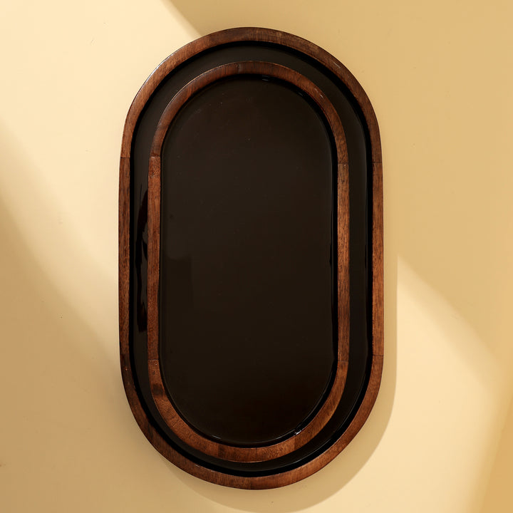 Oval Tray with Enamel Inside