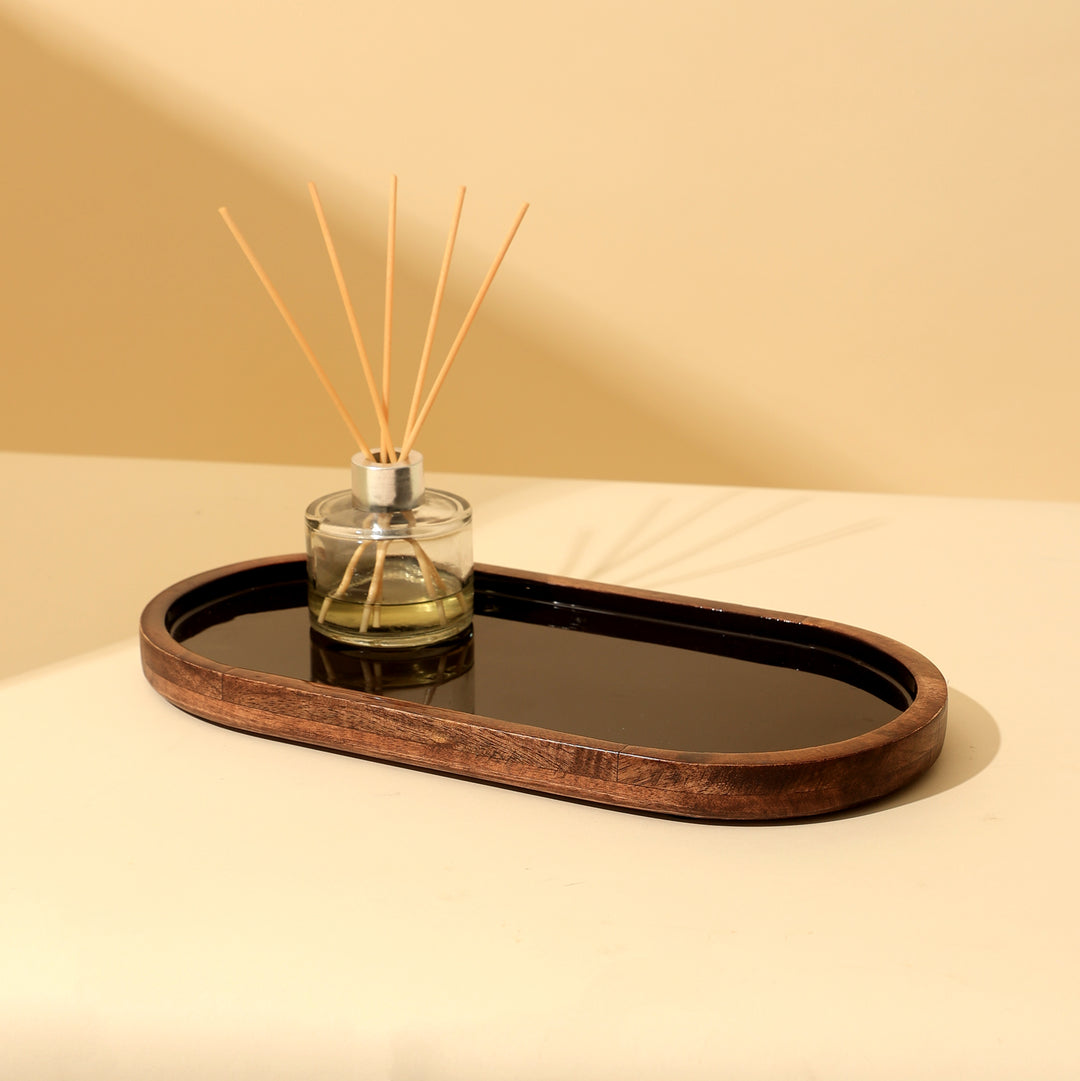 Oval Tray with Enamel Inside