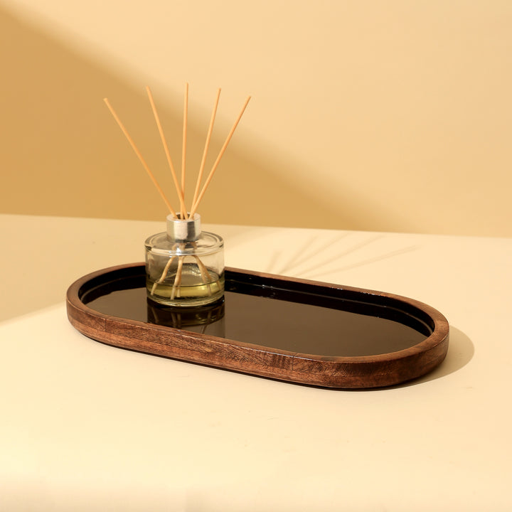 Oval Tray with Enamel Inside