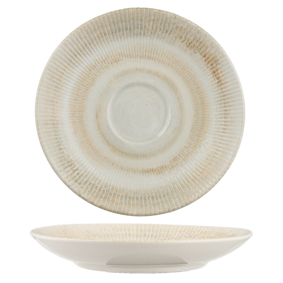 Paros Shell Sand Porcelain Saucer 15cm | Fine Porcelain Coffee & Tea Saucer | Professional Hospitality Tableware
