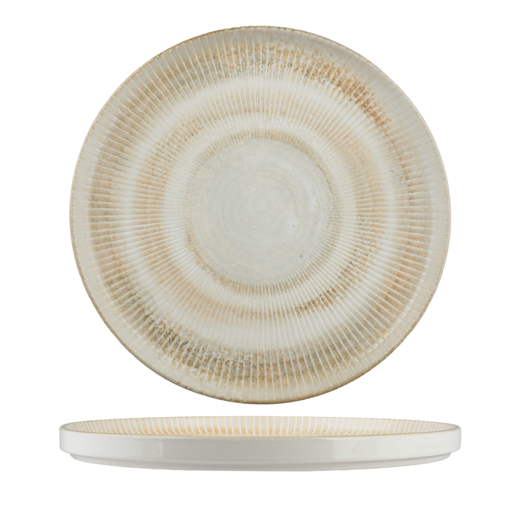 Paros Shell Sand Short Rim Stackable Porcelain Plate | Commercial Dinner Plate | Professional Hospitality Tableware