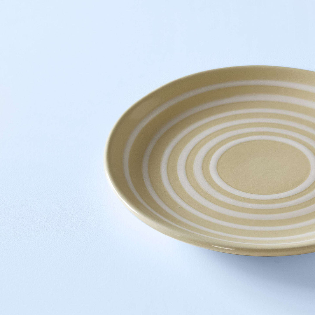 Ceramic Breakfast Plate with Lemon Stripes