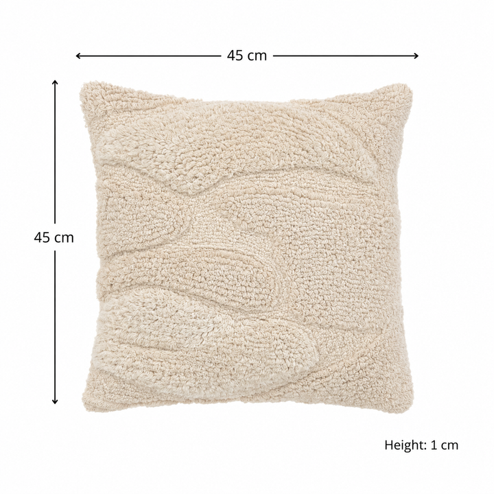 Ivory Haven Tufted Cotton Cushion with Tassels and Filler 46 cm