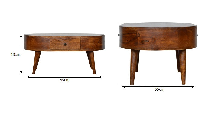 Solid Mango Wood Console Table with Drawer Brown Finish
