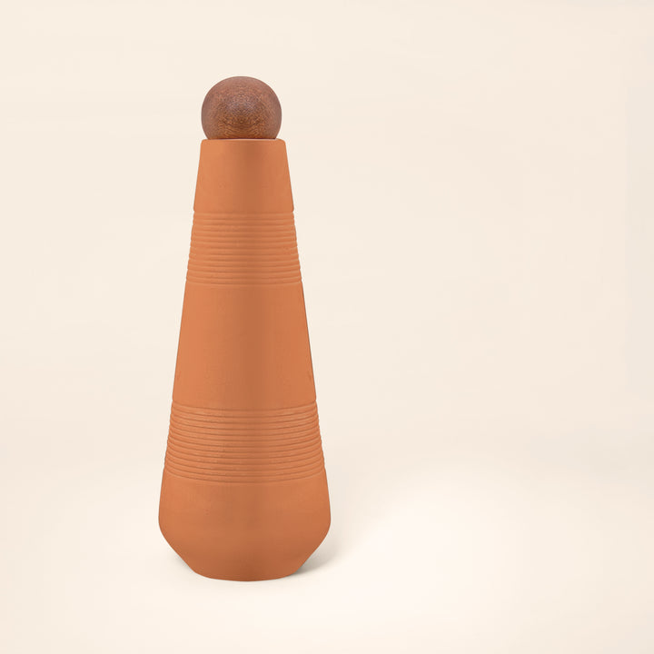 TERRACOTTA WATER BOTTLE WITH SPHERE STOPPER