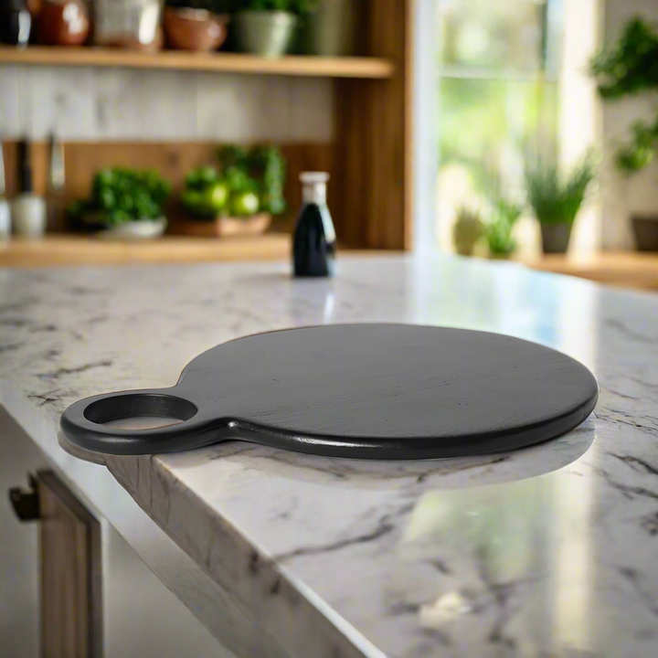 MIDNIGHT MANGO WOOD CHEESEBOARD (ROUND) (WDETA2205)