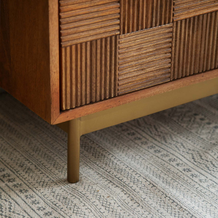 BRUNO TRIPLE DRAWER CHEST WITH METAL STAND
