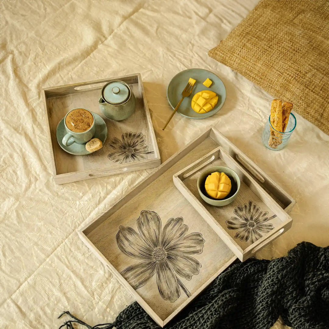 FLORA FAMILY TRAY SET OF 3 (WDTEA2460)