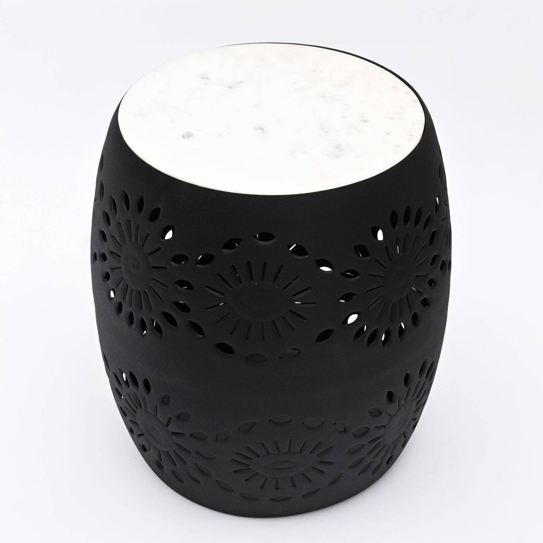 Floral Cutout Table with Marble top