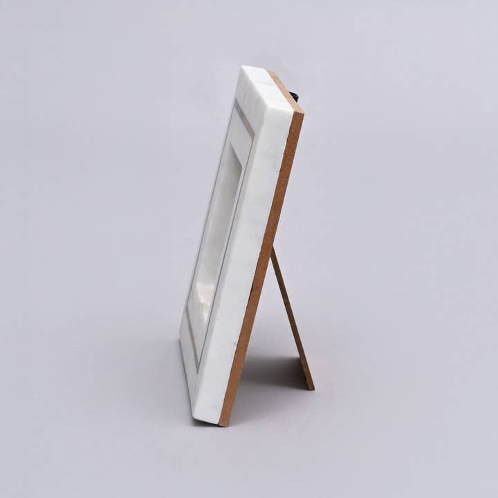 Rivendell Marble Picture Frame 4x4 Inch – Handcrafted Natural Stone Square Photo Frame – Elegant Desk & Tabletop Decor
