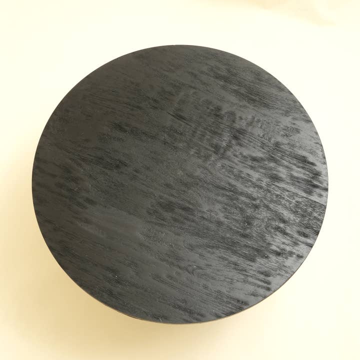 Modern Wood & Metal Coffee Table – Round Mango Wood Centre Table with Sculptural Base