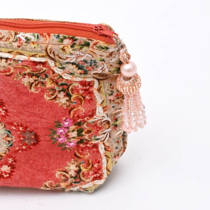 Cotton Pouch – Calin Printed & Embroidered – 18x30 cm