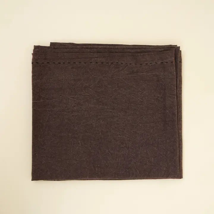 Handcrafted Cotton & Linen Table Runner – Rich Brown