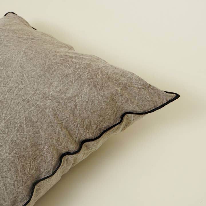 Handmade Cotton & Linen Cushion Cover – Beige, Brown & Green