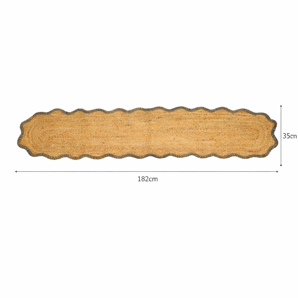 Grey Jute Braided Table Runner 14x72 in – Handcrafted Eco-Friendly Dining Decor