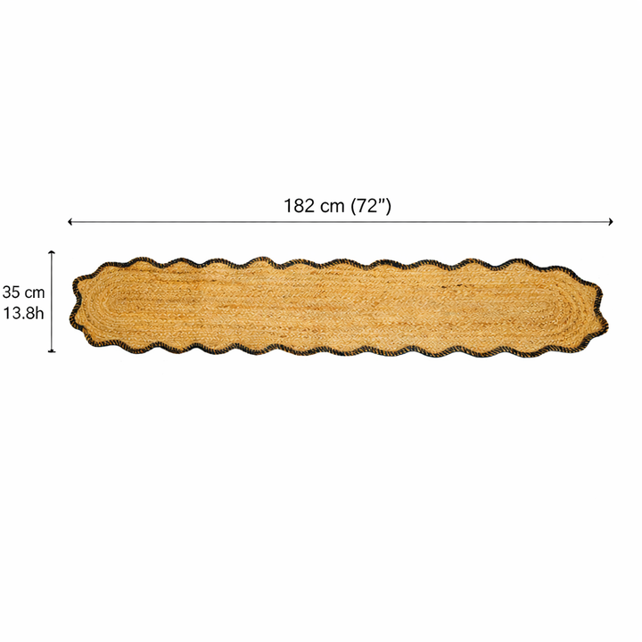 Blue Jute Braided Table Runner 14x72 in – Handcrafted Sustainable Dining and Console Decor