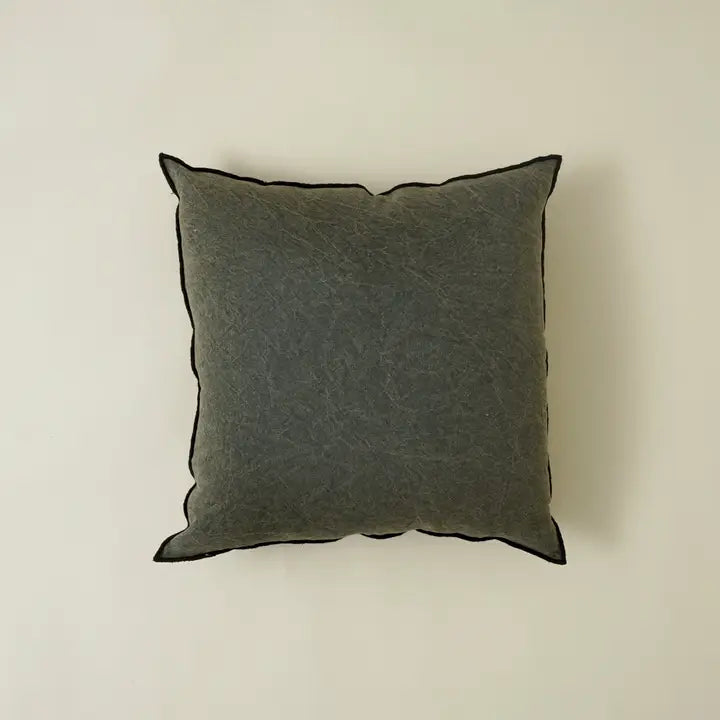 Handmade Cotton & Linen Cushion Cover – Beige, Brown & Green