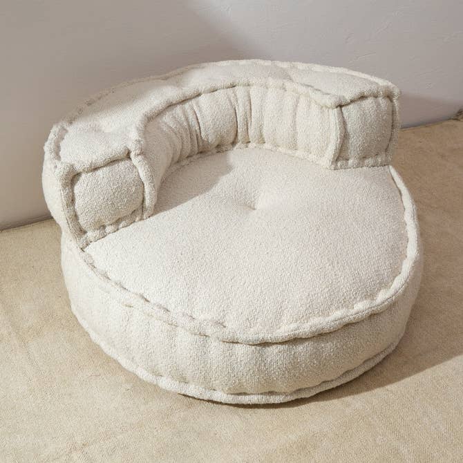 White Floor Sofa Chair with Backrest - 80 cm