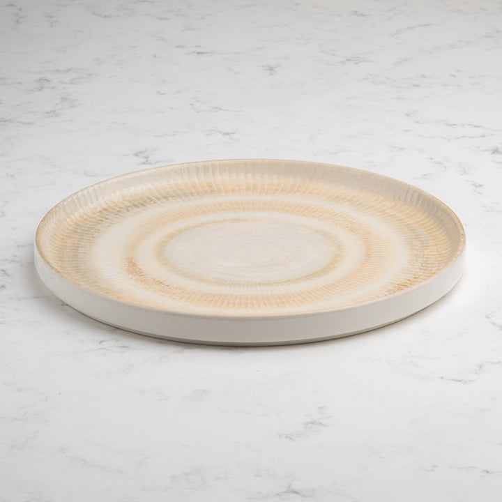 Paros Shell Sand Short Rim Stackable Porcelain Plate 25cm – Set of 4 | Professional Hospitality Tableware