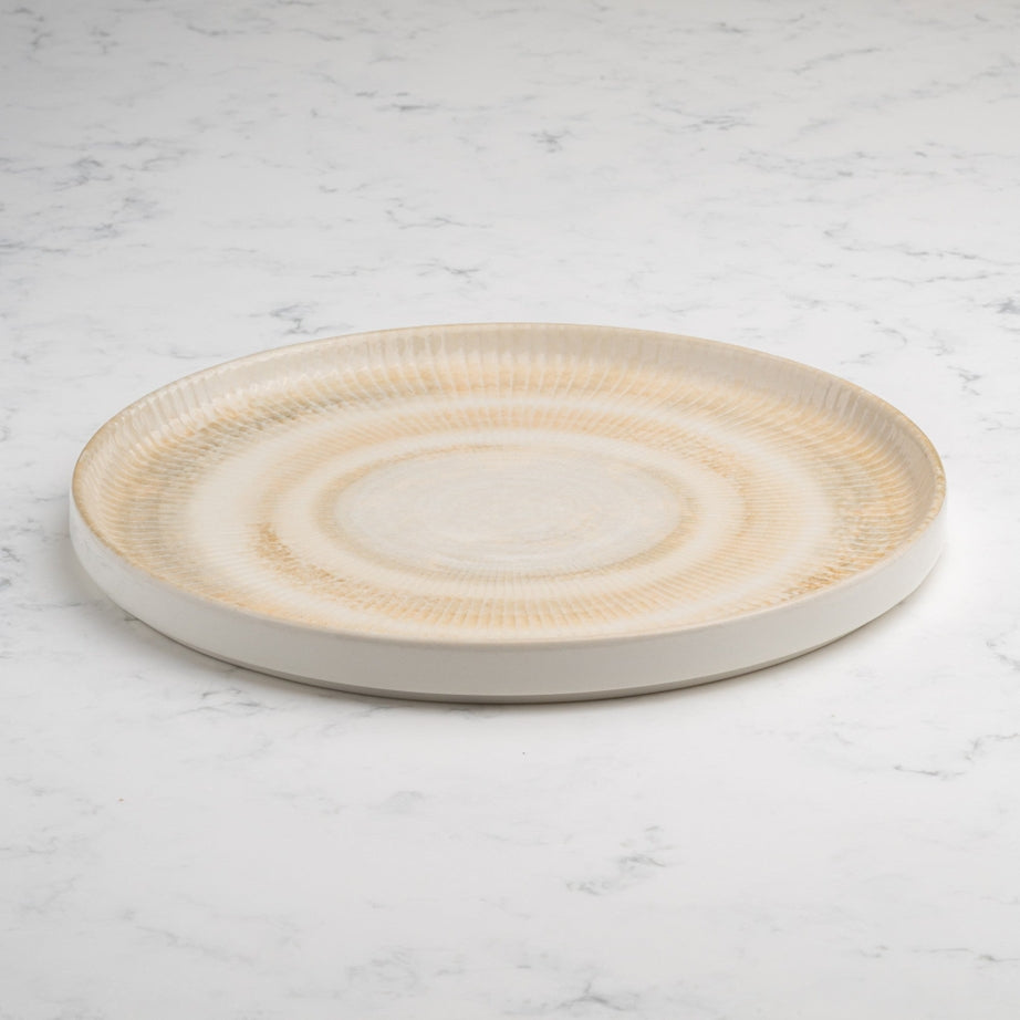 Paros Shell Sand Short Rim Stackable Porcelain Plate 21 cm – Set of 4 | Fine Porcelain Dinner Plate