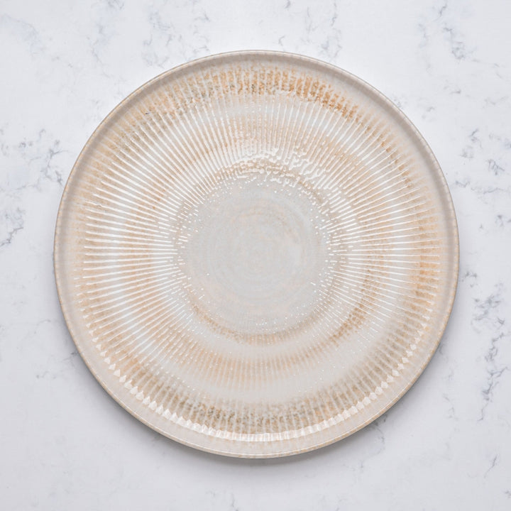 Paros Shell Sand Short Rim Stackable Porcelain Plate 21 cm – Set of 4 | Fine Porcelain Dinner Plate