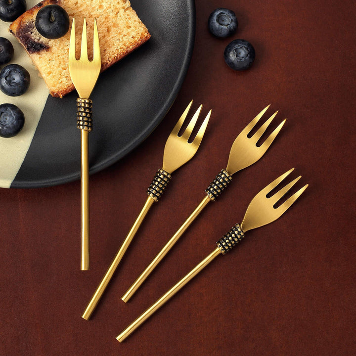 MASAI GOLD DESSERT FORK (SET OF 4)