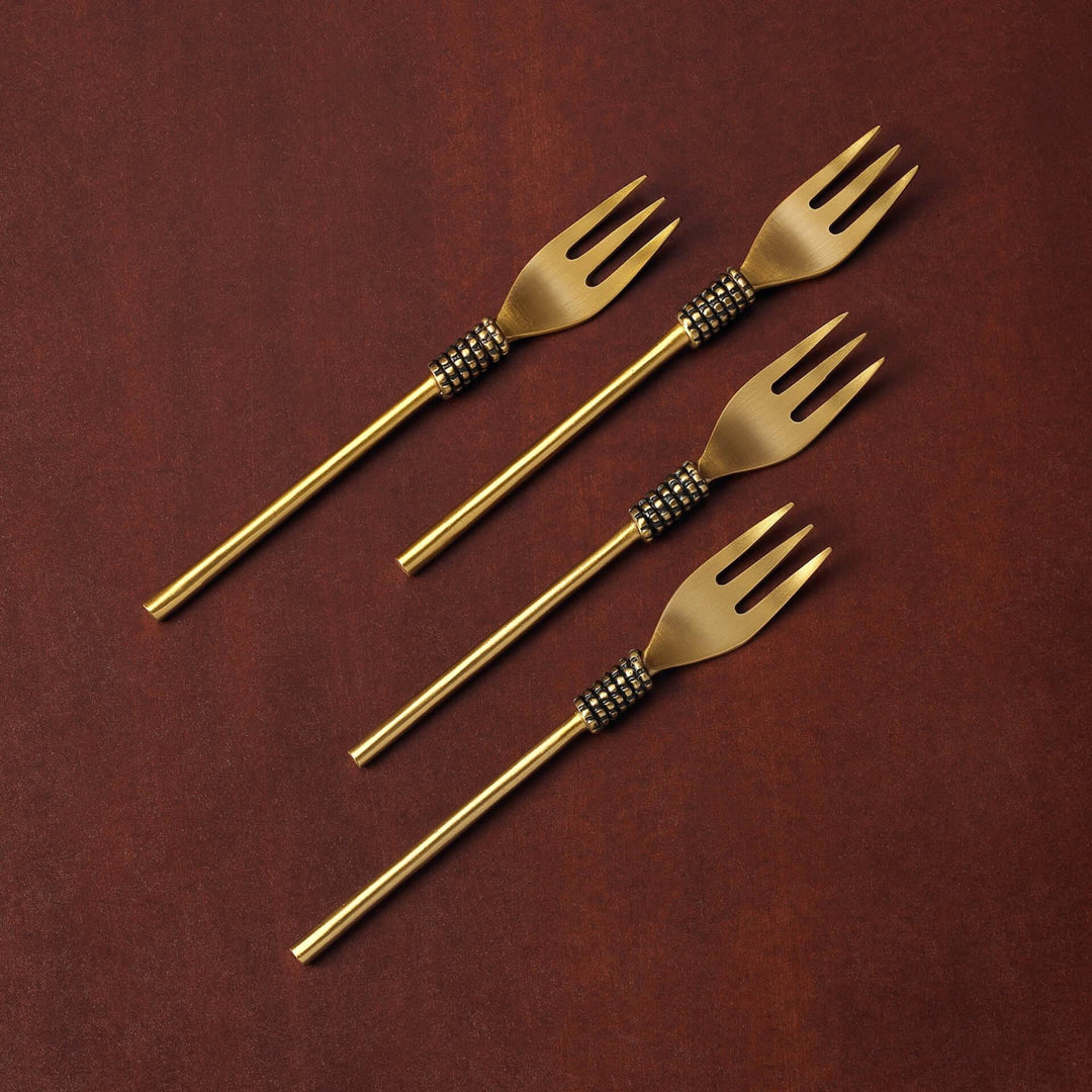 MASAI GOLD DESSERT FORK (SET OF 4)