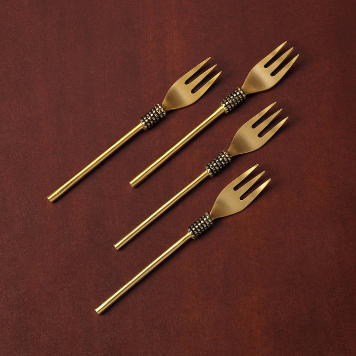 MASAI GOLD DESSERT FORK (SET OF 4)