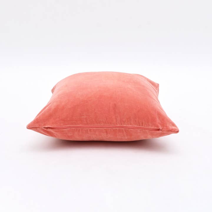Velvet Cotton Cushion- Dusty Rose Solid- 45x45 cm