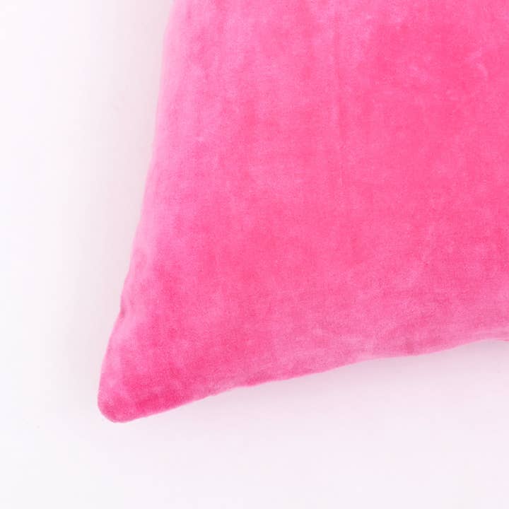 Solid Fuchsia Pink Cotton Velvet Cushion -45×45 cm