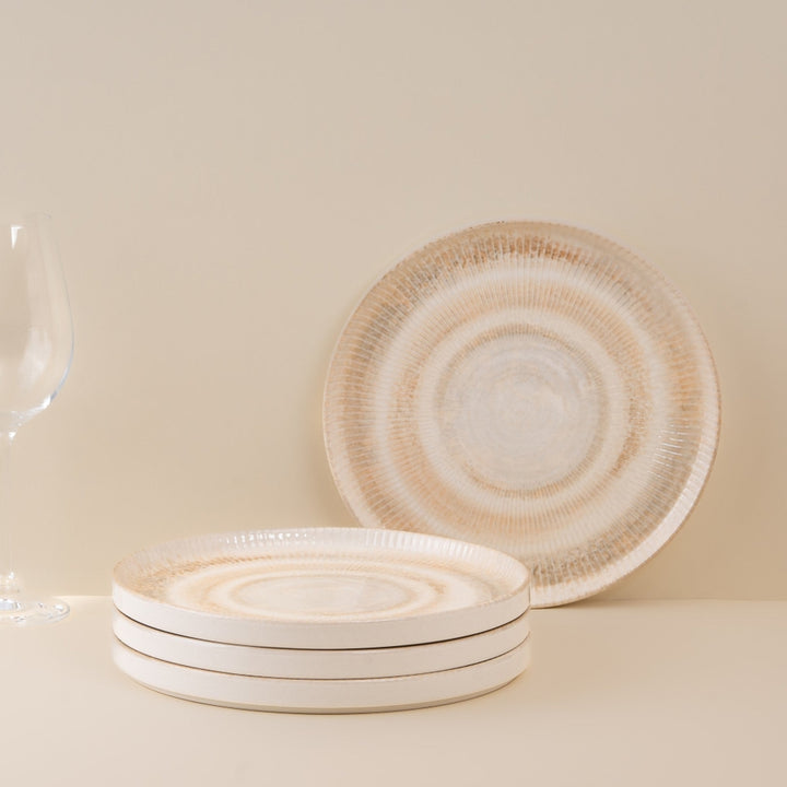 Paros Shell Sand Short Rim Stackable Porcelain Plate 25cm – Set of 4 | Professional Hospitality Tableware