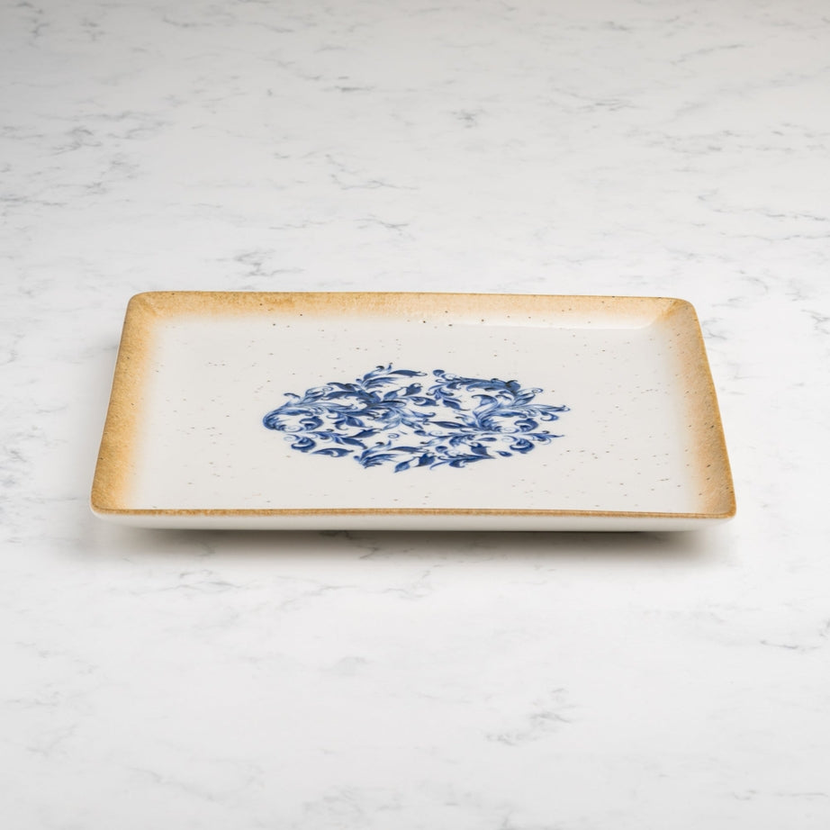 Cruise Amalfi Juliet Square Porcelain Platter with Foot 27cm – Set of 6 | Mediterranean Serving Platter | Professional Hospitality Tableware