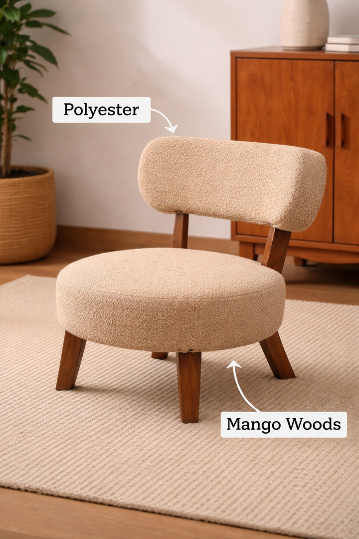 Modern Upholstered Lounge Chair with Wooden Legs