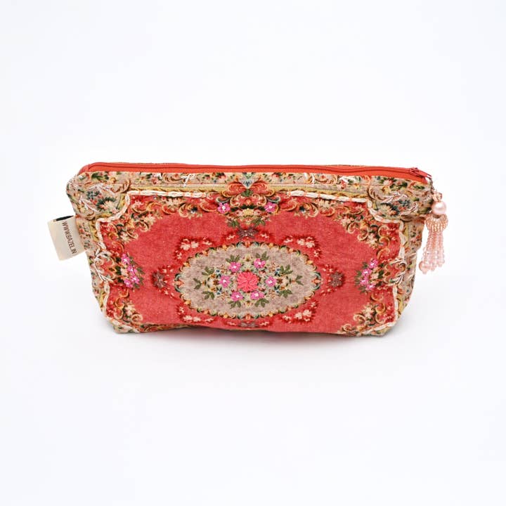 Cotton Pouch – Calin Printed & Embroidered – 18x30 cm